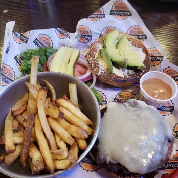 Bad Daddys Burger Bar - Black Bean burger with fries. Bonus: Avocado! - Burgers Near Me - Arvada, Colorado Bad Daddys Burger Bar - Black Bean burger with fries. Bonus: Avocado! - Burgers Near Me - Arvada, Colorado