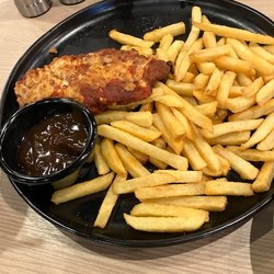 RASHAYS - Punchbowl - Chicken parmigiana with a side of gravy