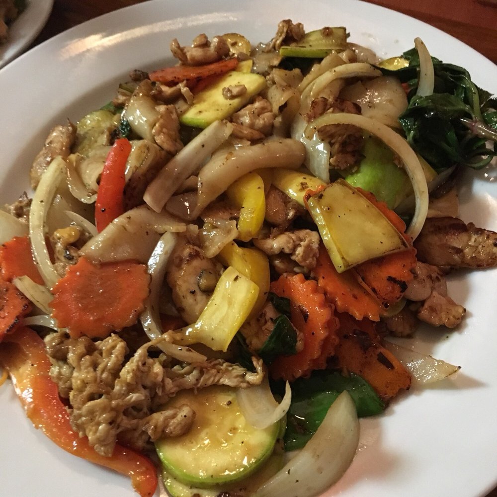 Thai Grille - Ok but where are the noodles in this noodle dish?  $15 - Thai Near Me - Westerville, Ohio