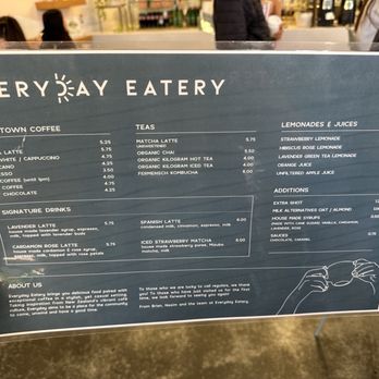 Everyday Eatery - Drink Menu (July 2025) - Cafes Near Me - Irvine, California