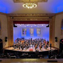 Michigan Theater - Ann Arbor Symphony Orchestra warming up on stage at Michigan Theatre