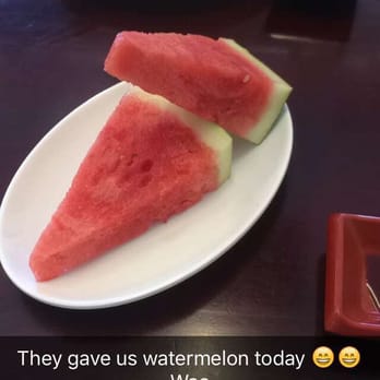 Mika Sushi - Surprised to have free watermelon with the bill on a hot summer day :) refreshing and sweet! - Japanese Near Me - Orange, California Mika Sushi - Surprised to have free watermelon with the bill on a hot summer day :) refreshing and sweet! - Japanese Near Me - Orange, California