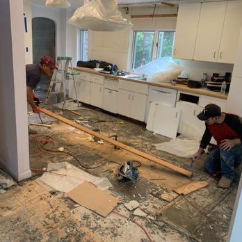 Arcaya Remodeling - The workers, team took down the island and we're prepping for heated floors - General Contractors Near Me - Dedham, Massachusetts Arcaya Remodeling - The workers, team took down the island and we're prepping for heated floors - General Contractors Near Me - Dedham, Massachusetts