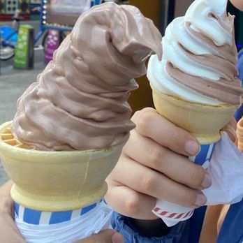 Ray's Candy Store - Ice cream cones, Old World Chocolate on the left, Tuxedo Twist on the right. - Desserts Near Me - New York, New York Ray's Candy Store - Ice cream cones, Old World Chocolate on the left, Tuxedo Twist on the right. - Desserts Near Me - New York, New York