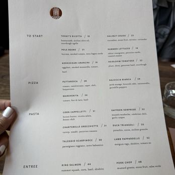 Flour + Water - Menu for 9/2/26 - Italian Near Me - San Francisco, California