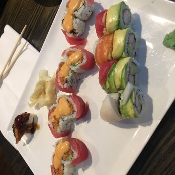 Mr Sushi - Sweetheart roll and Rainbow roll (and a piece of eel sushi, just to try it). - Sushi Bars Near Me - Cherry Hill, New Jersey
