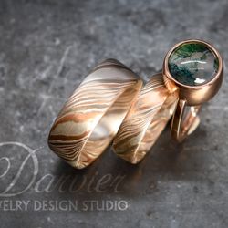 Darvier Jewelry Design Studio - A mokume gane wedding set