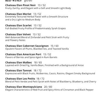 Fleur de Lis - Red Wines Menu, 04.05.2023. - Breakfast & Brunch Near Me - Braselton, Georgia