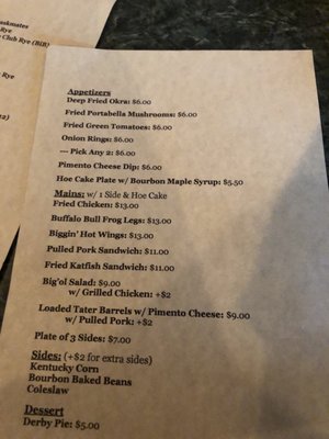 Menu photo 1 The Mint Franklin, IN