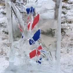 Robin Reed Barbering - Ice sculpture made from a college student from Henry Ford