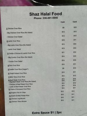 Menu photo 2 Shaz Halal Food Greensboro, NC Menu photo 2 Shaz Halal Food Greensboro, NC