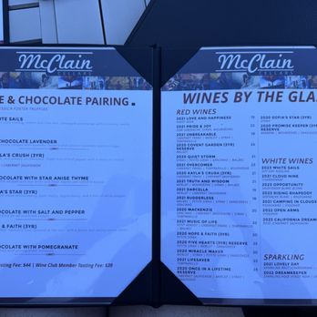 McClain Cellars - Menu - Wine Tasting Room Near Me - Solvang, California McClain Cellars - Menu - Wine Tasting Room Near Me - Solvang, California
