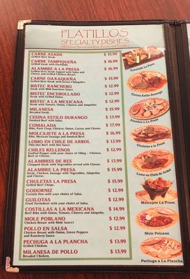Menu photo 7 La Presa Mount Prospect, IL