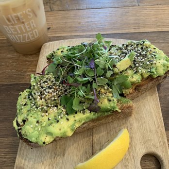 Better Buzz Coffee Pacific Beach West - 3 seed avocado toast and best drink ever - Coffee & Tea Near Me - San Diego, California