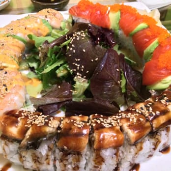 Green Leaf Sushi - Washington roll (right), spicy ichi roll ( left), dragon roll ( down). - Sushi Bars Near Me - Vancouver, British Columbia
