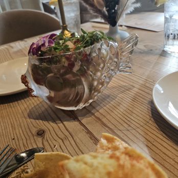 Helena Modern Riviera - Takin lipstick fish bowl Ceviche - Mediterranean Near Me - Orlando, Florida Helena Modern Riviera - Takin lipstick fish bowl Ceviche - Mediterranean Near Me - Orlando, Florida