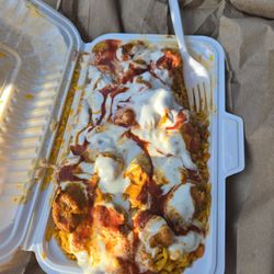 Butter chicken over rice