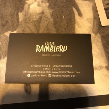 Petit Ramblero - business card for petit ramblero - Seafood Near Me - Barcelona, B
