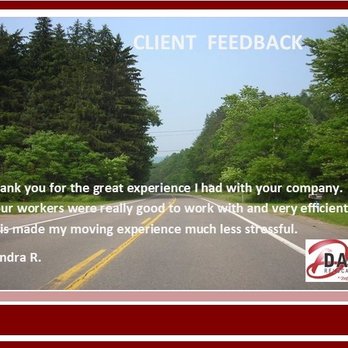Davcon Relocation Services - Client Feedback - Movers Near Me - Ephrata, Pennsylvania