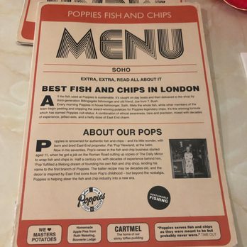Poppies - Menu - Fish & Chips Near Me - London, XGL Poppies - Menu - Fish & Chips Near Me - London, XGL