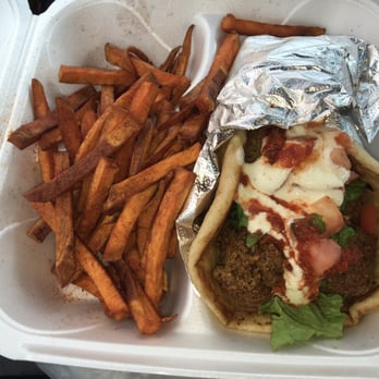 Pita Wheel - Falafel pita and sweet potato fries sooooo good - Food Trucks Near Me - Dallas, North Carolina Pita Wheel - Falafel pita and sweet potato fries sooooo good - Food Trucks Near Me - Dallas, North Carolina