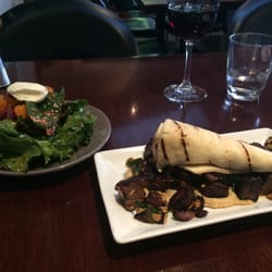 Saluté Tapas Restaurant & Bar - Lamb with chickpeas and flatbread, roasted pumpkin salad. So tasty.