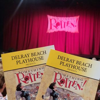 Delray Beach Playhouse - Playbills with view of the stage from row H, center - Performing Arts Near Me - Delray Beach, Florida