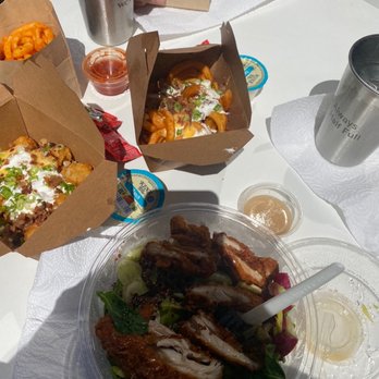 The Bird - Chicken salad, tator tots, loaded fries and fried chicken sandwich. - Chicken Shop Near Me - San Francisco, California The Bird - Chicken salad, tator tots, loaded fries and fried chicken sandwich. - Chicken Shop Near Me - San Francisco, California
