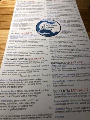 Menu photo 2 Taqueria Tsunami - Temp Closed Roswell, GA
