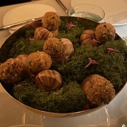 Escargot while creative plastic nylon moss, it gets stuck to the shells and ends up in your mouth Escargot while creative plastic nylon moss, it gets stuck to the shells and ends up in your mouth