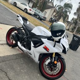 The bottom fairing got scratched he polished and put a sticker. Can't even tell it's there.