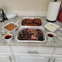 the full spread (pickles, onions, and bread not shown)