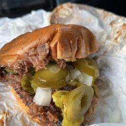 Chopped brisket sandwich