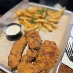 Ogden Beer Company - Chicken fingers with garlic fries