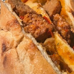 Sausage & meatball combo on a roll. $5