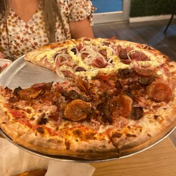 Via Capri Pizzeria - The half & half! We took half home! - Pizza Near Me - Kissimmee, Florida Via Capri Pizzeria - The half & half! We took half home! - Pizza Near Me - Kissimmee, Florida