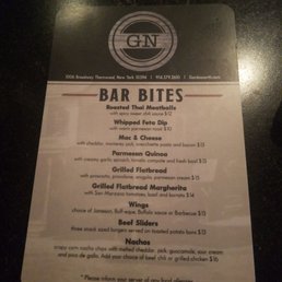 Bar bites menu