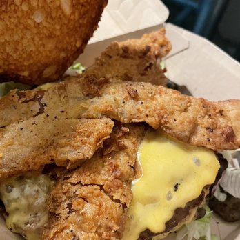 Jakes - Kickin' Chicken Fried Bacon Burger - Bars Near Me - Mansfield, Texas Jakes - Kickin' Chicken Fried Bacon Burger - Bars Near Me - Mansfield, Texas