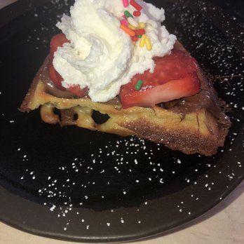 AMBAR Restaurant, Clarendon - Strawberry waffle dessert - Modern European Near Me - Arlington, Virginia