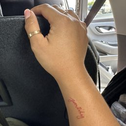 Red ink script done by Kay Red ink script done by Kay