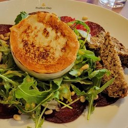 Cafe Perfect Day - Fried cheese, salad, and beet root.