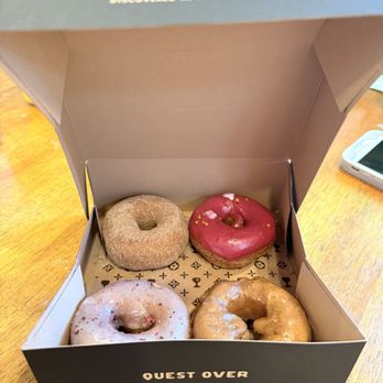 Holey Grail Donuts - Cinnamon, guava, rose and glazed - Donuts Near Me - Los Angeles, California Holey Grail Donuts - Cinnamon, guava, rose and glazed - Donuts Near Me - Los Angeles, California