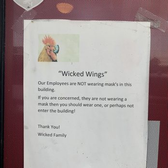 Wicked Wings 'n Things - COVID sign - Chicken Wings Near Me - Fort Myers, Florida Wicked Wings 'n Things - COVID sign - Chicken Wings Near Me - Fort Myers, Florida