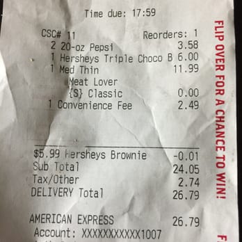 Pizza Hut - a receipt for a pizza order - Pizza Near Me - Forrest City, Arkansas Pizza Hut - a receipt for a pizza order - Pizza Near Me - Forrest City, Arkansas