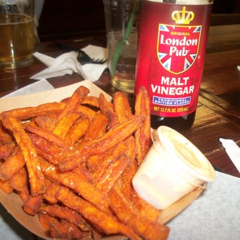 Block 16 - Sweet potato fries and malt vinegar. Yummy! - American Near Me - Omaha, Nebraska