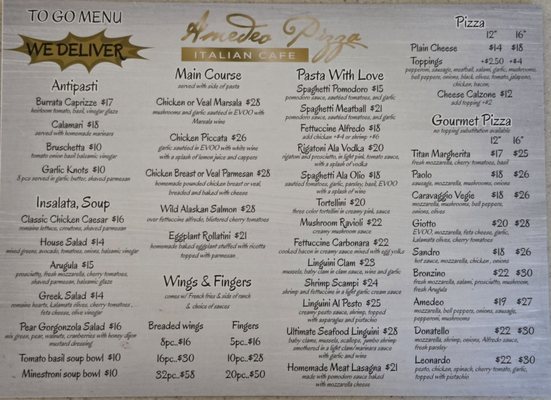 Menu photo 1 Amedeo Las Vegas, NV Menu photo 1 Amedeo Las Vegas, NV