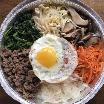 Coreanos Allston - Bulgogi Bibimbap. Not pictured, miso soup - Korean Near Me - Allston, Massachusetts