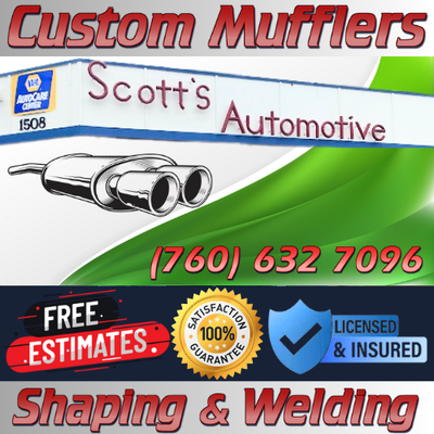 Custom Mufflers, Shaping & Welding - Scott's Automotive performs maintenance, service, and repairs on light duty foreign and domestic
vehicles & catalytic converter protection.