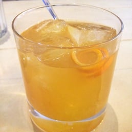I think this cocktail is called The Mark (Marc?). It's named after the bartender who made it & it's full of bourbon-y goodness. I think this cocktail is called The Mark (Marc?). It's named after the bartender who made it & it's full of bourbon-y goodness.