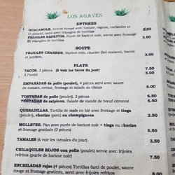 Los Agaves - The food menu
